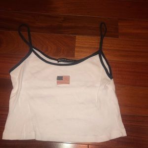 WHITE BRANDY MELVILLE TANK WITH FLAG